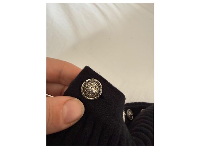 Maglione Chanel nero in cashmere a collo alto con bottoni - vista 5