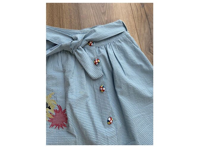 Falda Midi Twisty Parallel Universe Blanco Azul claro - vista 7