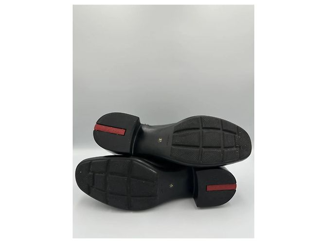 Prada Botas Chelsea de cuero negro - vista 10