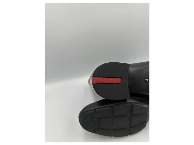 Prada Botas Chelsea de cuero negro - vista 11