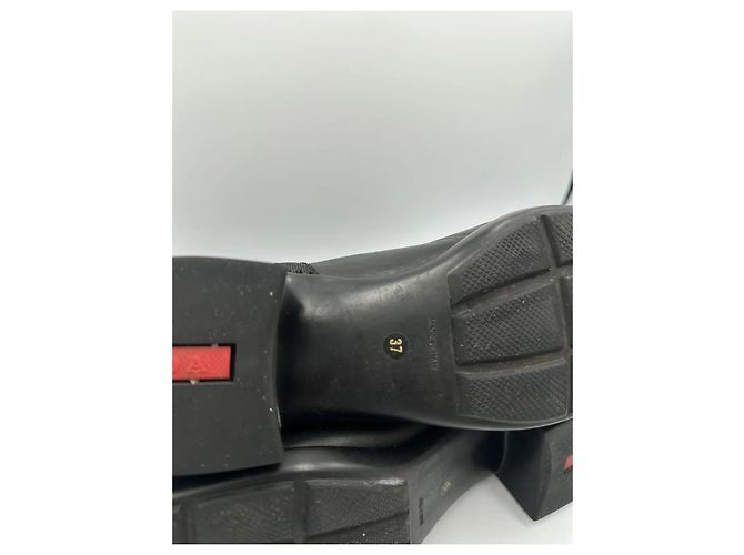 Prada Botas Chelsea de cuero negro - vista 12