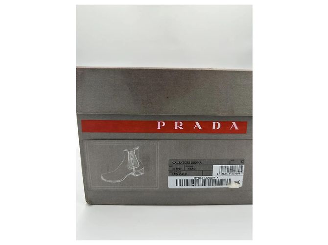 Prada Botas Chelsea de cuero negro - vista 13