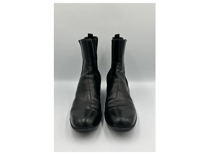 Prada Botas Chelsea de cuero negro - vista 3