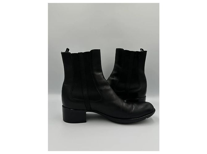 Prada Botas Chelsea de cuero negro - vista 6