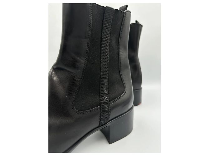 Prada Botas Chelsea de cuero negro - vista 8