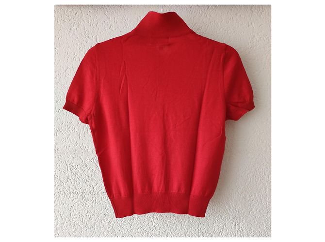 Gianni Versace Polo rosso in cashmere e seta - vista 4