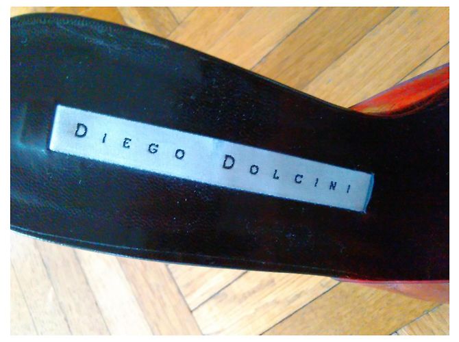 Diego Dolcini Sabots de Salto Alto Vermelhos - vista 2