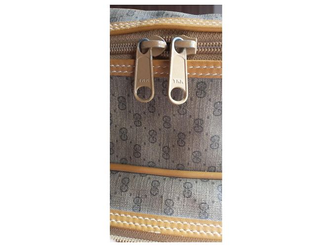 Borsa da viaggio Gucci GG Supreme Monogram marrone e pelle - vista 10
