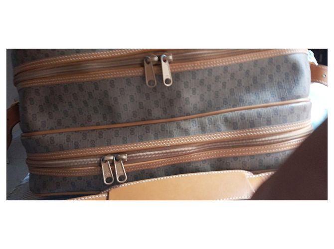 Borsa da viaggio Gucci GG Supreme Monogram marrone e pelle - vista 11