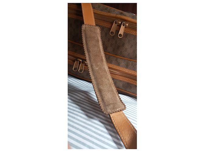 Borsa da viaggio Gucci GG Supreme Monogram marrone e pelle - vista 13