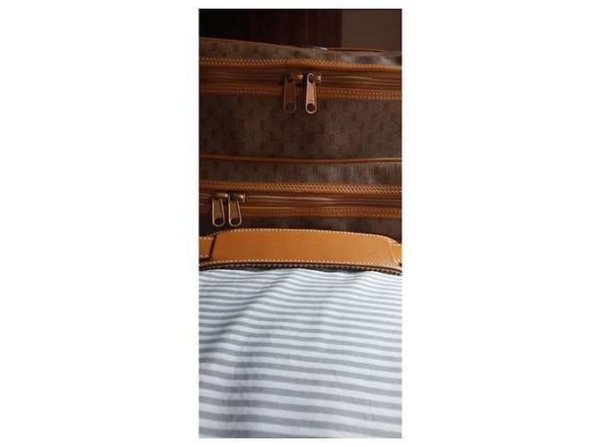 Borsa da viaggio Gucci GG Supreme Monogram marrone e pelle - vista 9