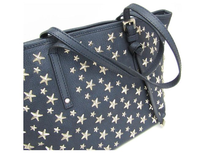 Borsa tote in pelle da donna Jimmy Choo Sasha S Star Studs Blu navy - vista 7
