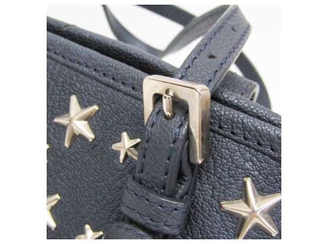Borsa tote in pelle da donna Jimmy Choo Sasha S Star Studs Blu navy - vista 8
