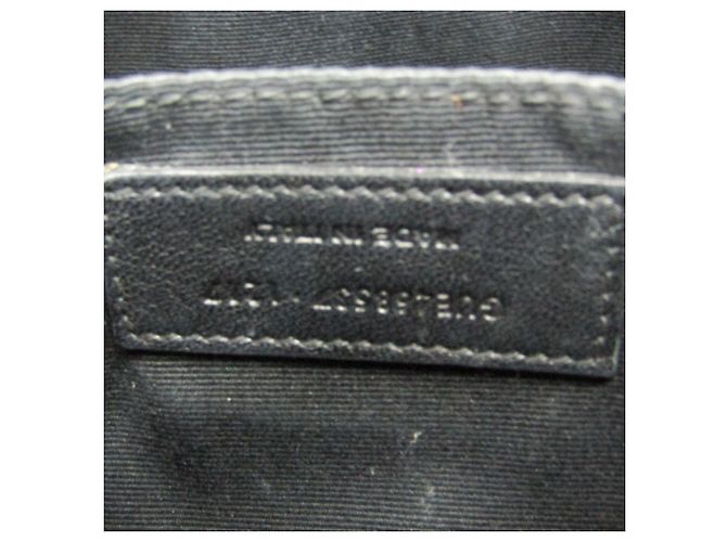 Borsa a tracolla in pelle Saint Laurent Lou V-stitch Nero - vista 17