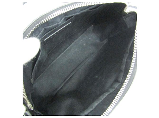 Borsa a tracolla in pelle Saint Laurent Lou V-stitch Nero - vista 3