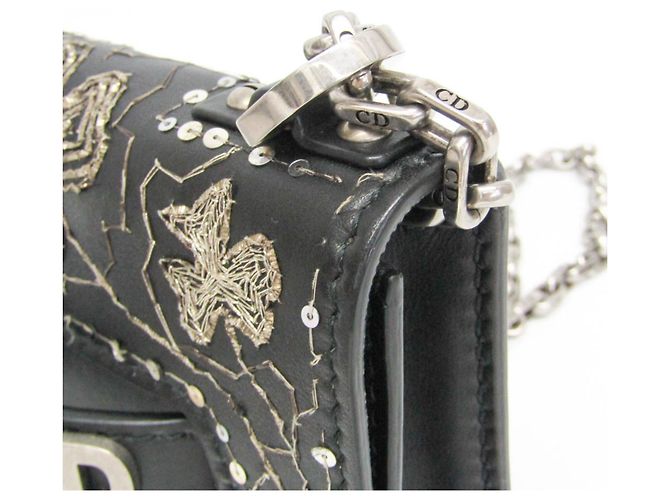 Borsa a tracolla con catena Christian Dior JADIOR Nero D'oro - vista 7