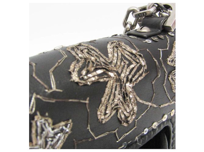 Borsa a tracolla con catena Christian Dior JADIOR Nero D'oro - vista 8