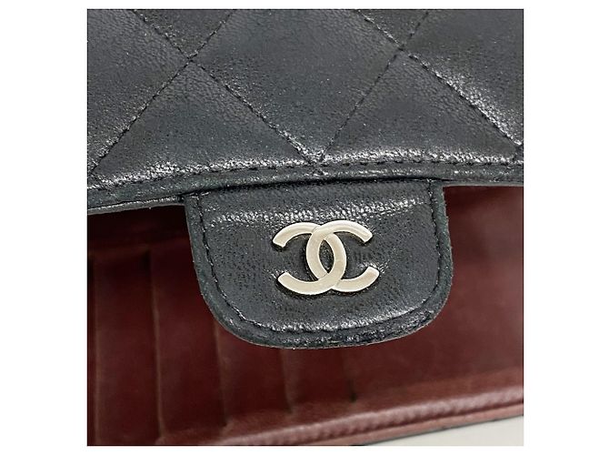 Timeless Portafoglio lungo a tre pieghe in agnello nero Chanel - vista 7