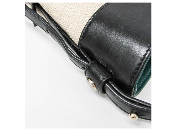 Bulgari Borsa Bvlgari Chandra in pelle e tela Nero Beige - vista 10