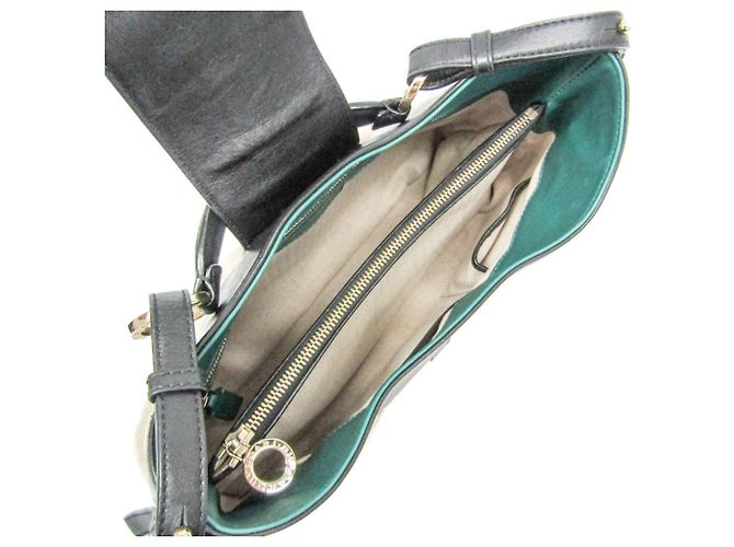 Bulgari Borsa Bvlgari Chandra in pelle e tela Nero Beige - vista 4