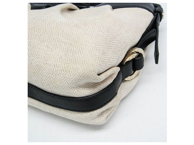 Bulgari Borsa Bvlgari Chandra in pelle e tela Nero Beige - vista 5
