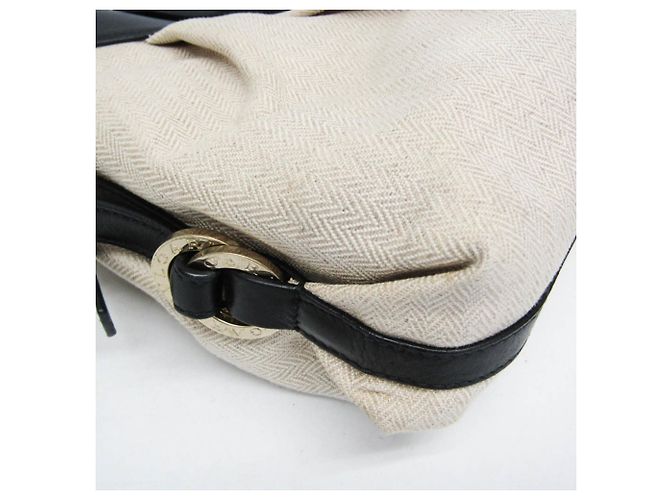 Bulgari Borsa Bvlgari Chandra in pelle e tela Nero Beige - vista 6