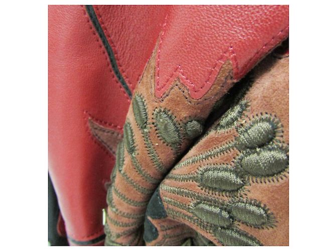 Borsa a tracolla in pelle Bloomy Valentino Garavani Marrone Nero Rosso - vista 10