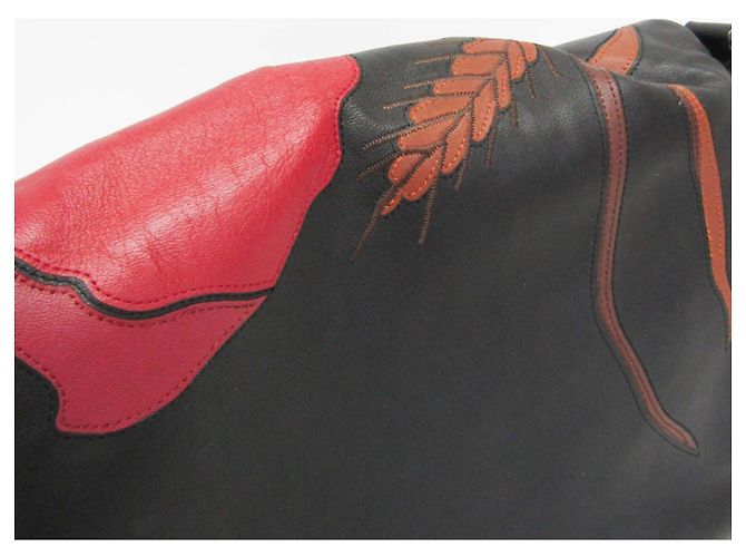 Borsa a tracolla in pelle Bloomy Valentino Garavani Marrone Nero Rosso - vista 12