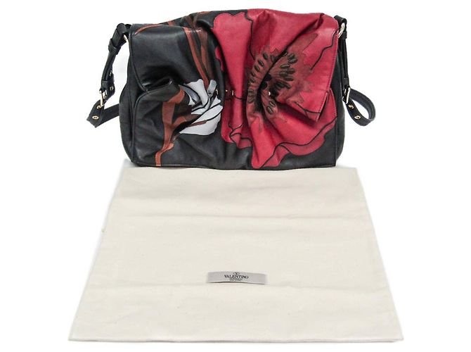 Borsa a tracolla in pelle Bloomy Valentino Garavani Marrone Nero Rosso - vista 2