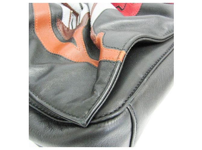 Borsa a tracolla in pelle Bloomy Valentino Garavani Marrone Nero Rosso - vista 7