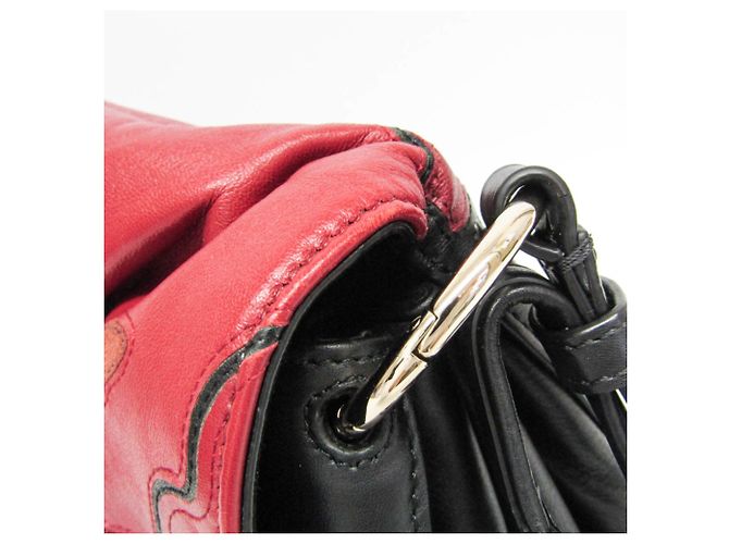 Borsa a tracolla in pelle Bloomy Valentino Garavani Marrone Nero Rosso - vista 9