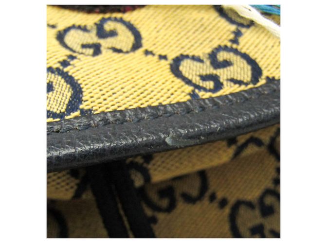 Zaino Gucci GG Canvas Heart Patch Giallo Blu navy - vista 10