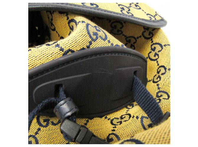 Zaino Gucci GG Canvas Heart Patch Giallo Blu navy - vista 11