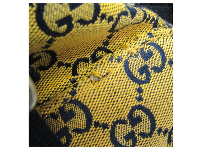 Zaino Gucci GG Canvas Heart Patch Giallo Blu navy - vista 12