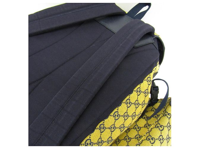Zaino Gucci GG Canvas Heart Patch Giallo Blu navy - vista 16