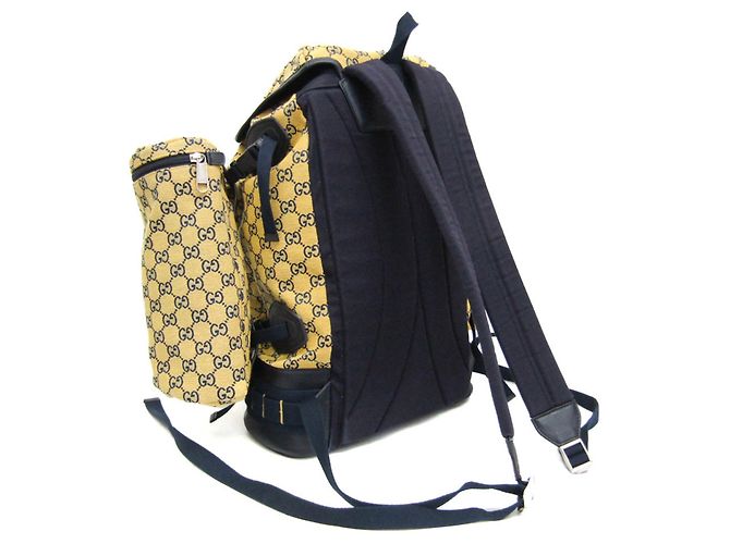 Zaino Gucci GG Canvas Heart Patch Giallo Blu navy - vista 2