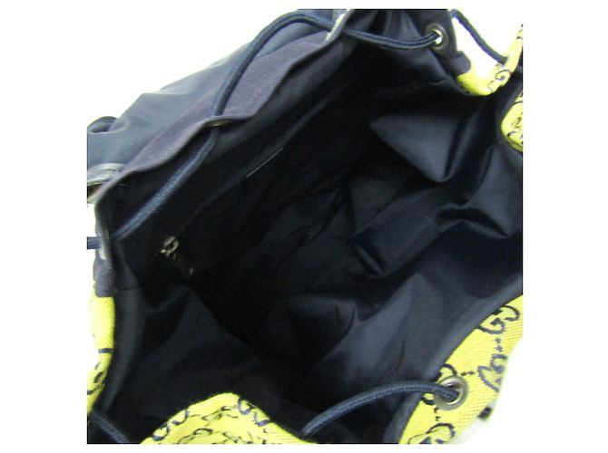 Zaino Gucci GG Canvas Heart Patch Giallo Blu navy - vista 3