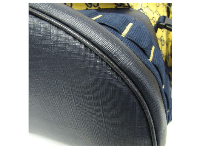 Zaino Gucci GG Canvas Heart Patch Giallo Blu navy - vista 6