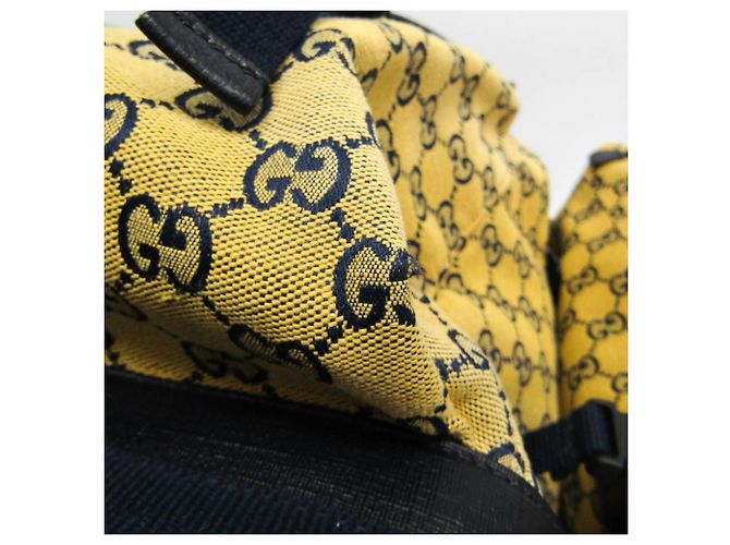 Zaino Gucci GG Canvas Heart Patch Giallo Blu navy - vista 7