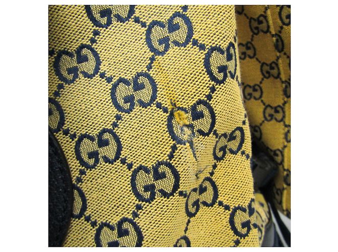 Zaino Gucci GG Canvas Heart Patch Giallo Blu navy - vista 8
