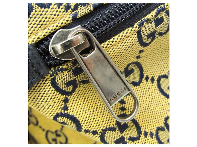 Zaino Gucci GG Canvas Heart Patch Giallo Blu navy - vista 9