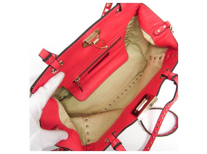 Borsa a mano in pelle da donna Valentino Garavani Rock Studs Rosa - vista 3