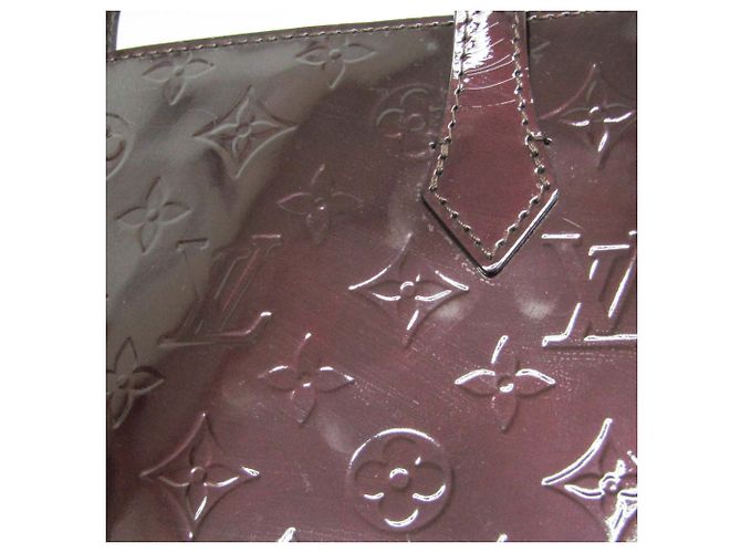 Borsa Louis Vuitton Monogram Vernis Wilshire PM Bordò - vista 13