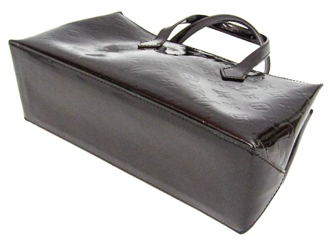 Borsa Louis Vuitton Monogram Vernis Wilshire PM Bordò - vista 3