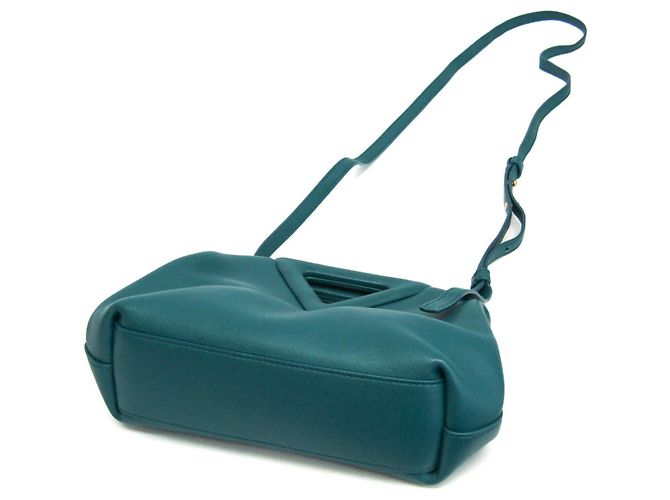 Borsa a mano in pelle Point Small di Bottega Veneta Verde - vista 2