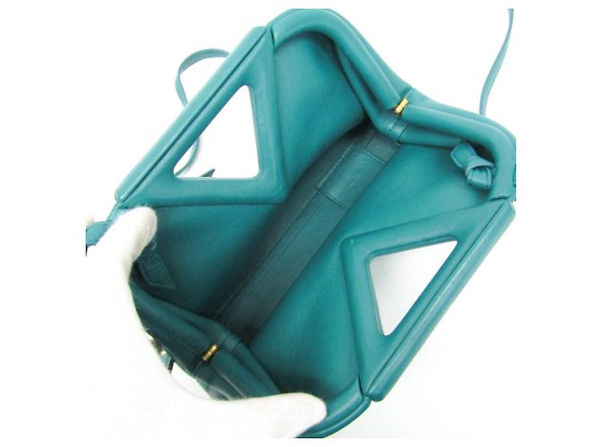 Borsa a mano in pelle Point Small di Bottega Veneta Verde - vista 3