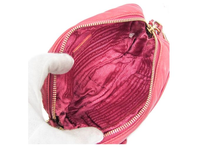 Borsa a tracolla in pelle da donna Prada NAPPA ROSE BP0166 Rosa - vista 4
