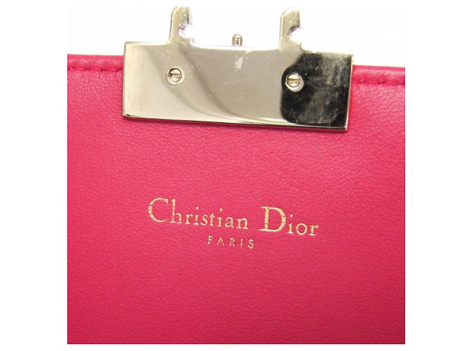 Christian Dior Cannage/Lady Dior Lambskin Chain/Shoulder Wallet Rosa - vista 16