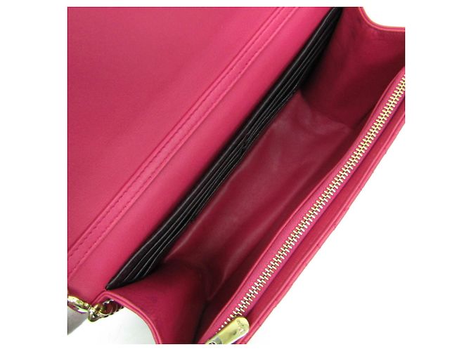Christian Dior Cannage/Lady Dior Lambskin Chain/Shoulder Wallet Rosa - vista 4