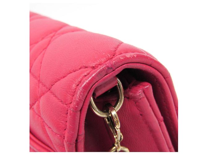 Christian Dior Cannage/Lady Dior Lambskin Chain/Shoulder Wallet Rosa - vista 7